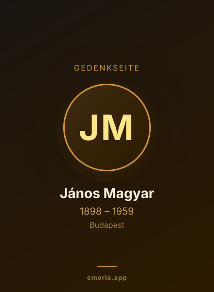 Gedenkportrait von János Magyar