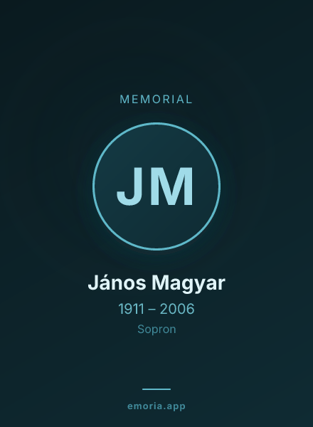 Memorial portrait of János Magyar