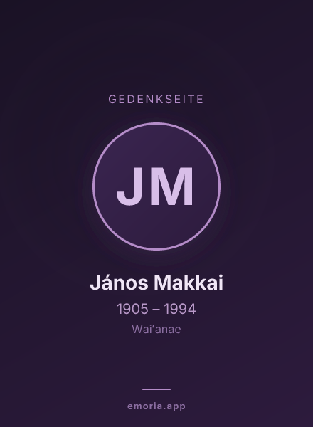 Gedenkportrait von János Makkai