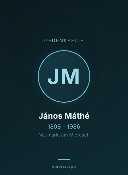 Gedenkportrait von János Máthé