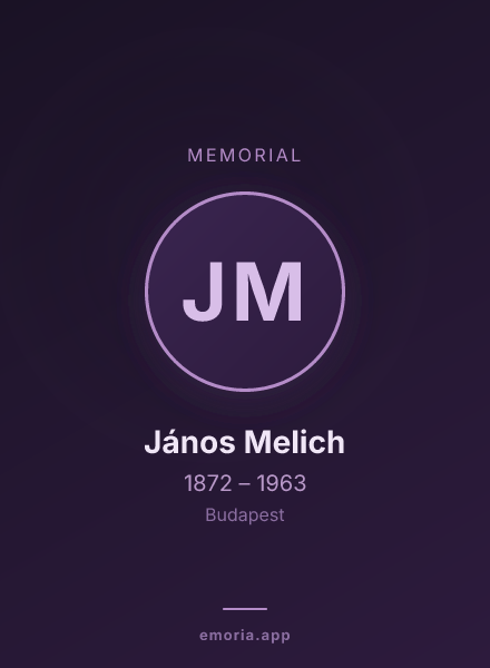 Memorial portrait of János Melich