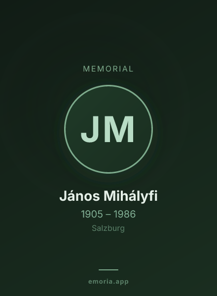 Memorial portrait of János Mihályfi