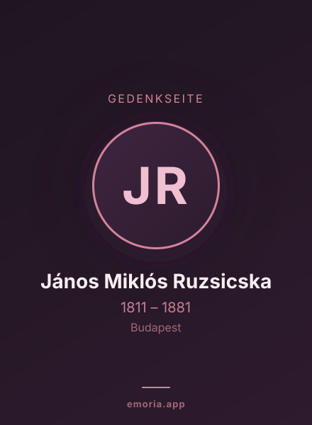 Gedenkportrait von János Miklós Ruzsicska