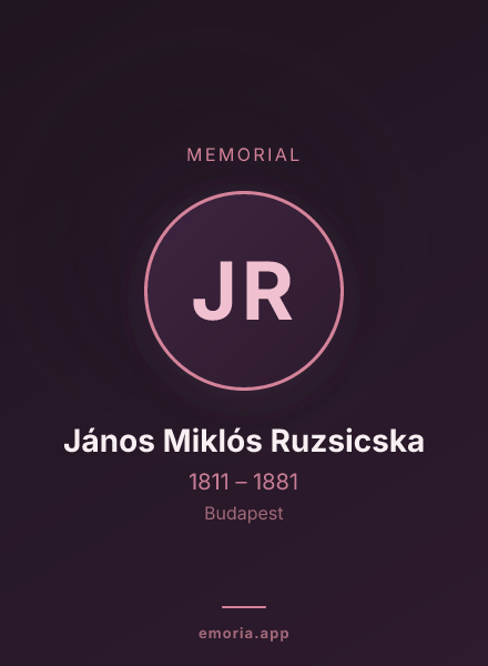 Memorial portrait of János Miklós Ruzsicska