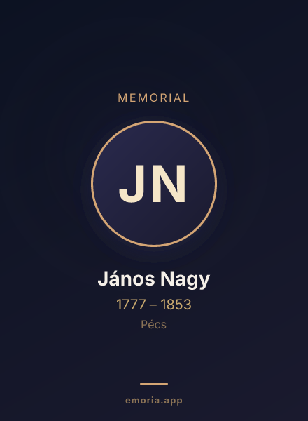 Memorial portrait of János Nagy