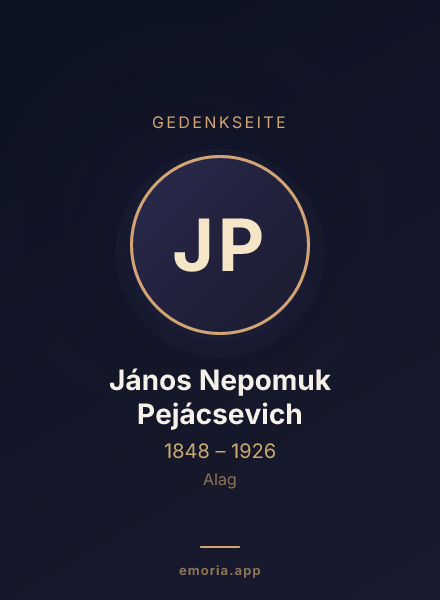 Gedenkportrait von János Nepomuk Pejácsevich