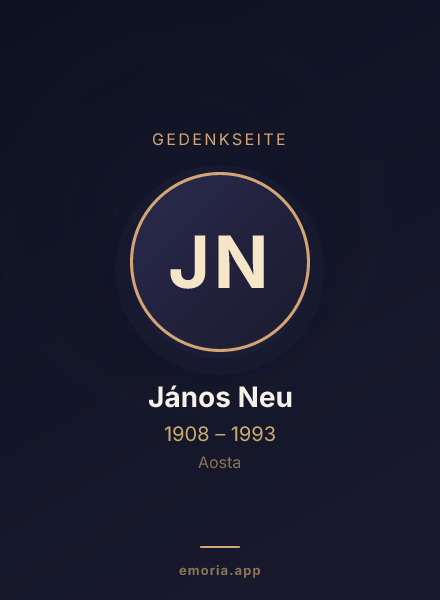 Gedenkportrait von János Neu
