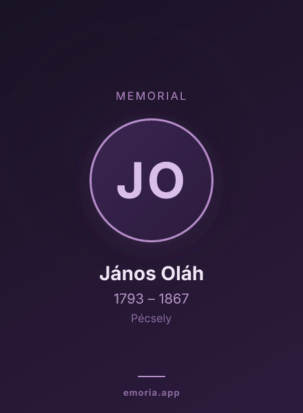 Memorial portrait of János Oláh