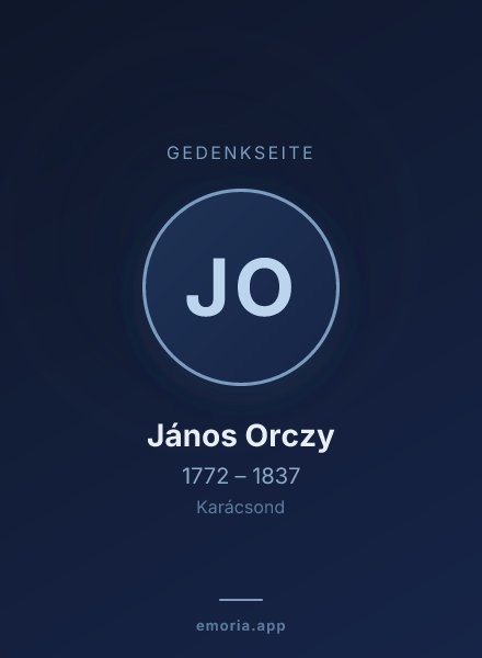 Gedenkportrait von János Orczy