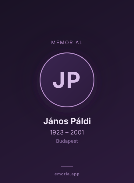 Memorial portrait of János Páldi