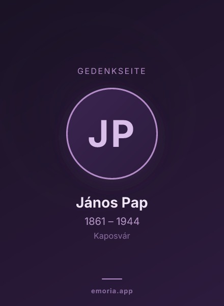 Gedenkportrait von János Pap