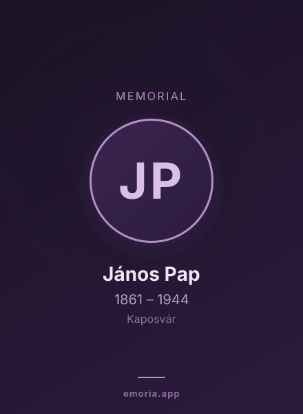 Memorial portrait of János Pap