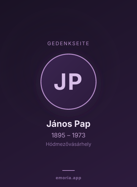 Gedenkportrait von János Pap