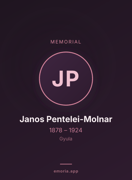 Memorial portrait of Janos Pentelei-Molnar