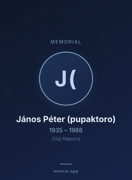 Memorial portrait of János Péter (pupaktoro)