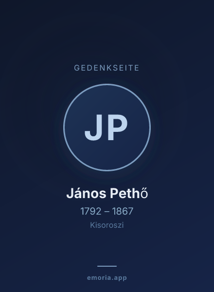 Gedenkportrait von János Pethő