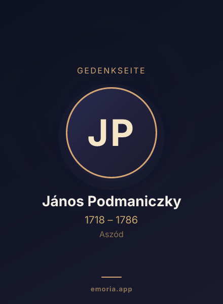 Gedenkportrait von János Podmaniczky