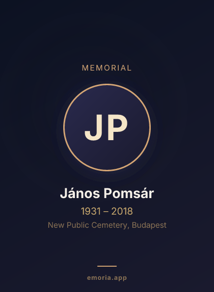 Memorial portrait of János Pomsár
