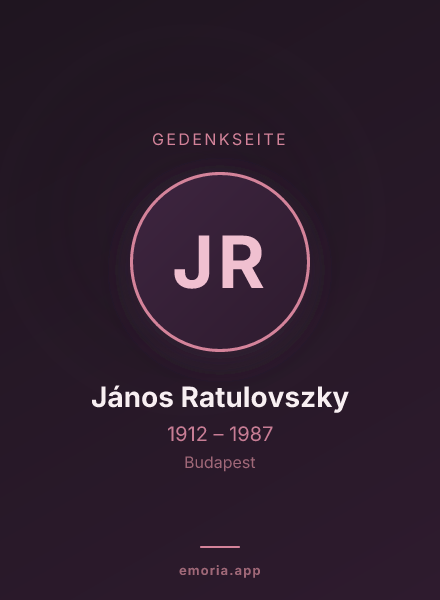 Gedenkportrait von János Ratulovszky