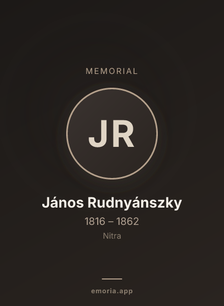 Memorial portrait of János Rudnyánszky