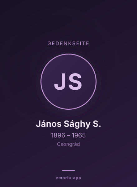 Gedenkportrait von János Sághy S.