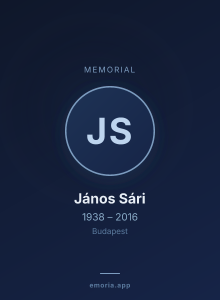 Memorial portrait of János Sári