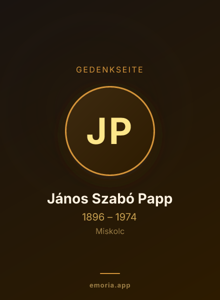 Gedenkportrait von János Szabó Papp