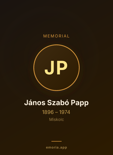 Memorial portrait of János Szabó Papp