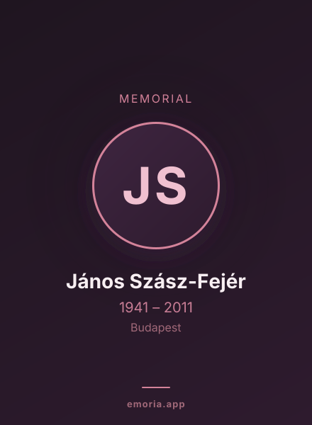 Memorial portrait of János Szász-Fejér