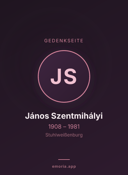 Gedenkportrait von János Szentmihályi