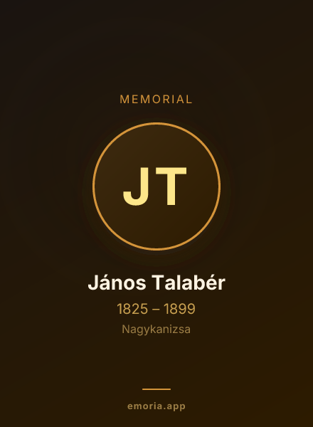 Memorial portrait of János Talabér