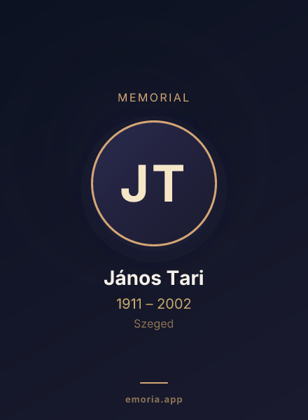 Memorial portrait of János Tari
