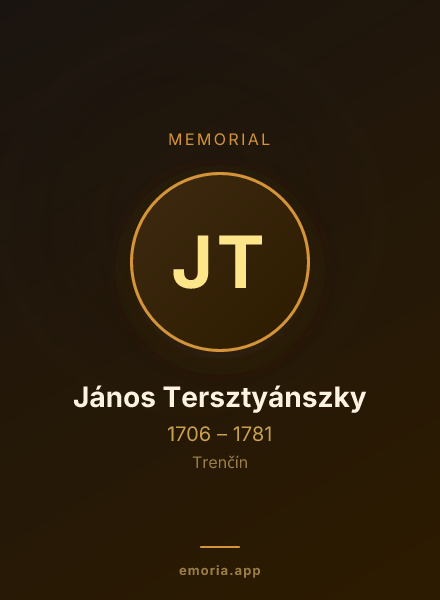 Memorial portrait of János Tersztyánszky