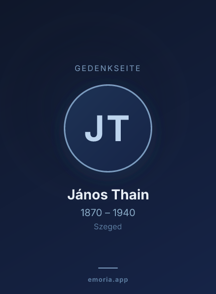 Gedenkportrait von János Thain