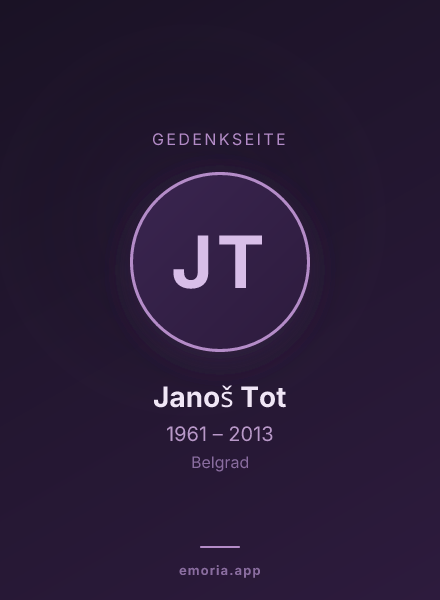 Gedenkportrait von Janoš Tot