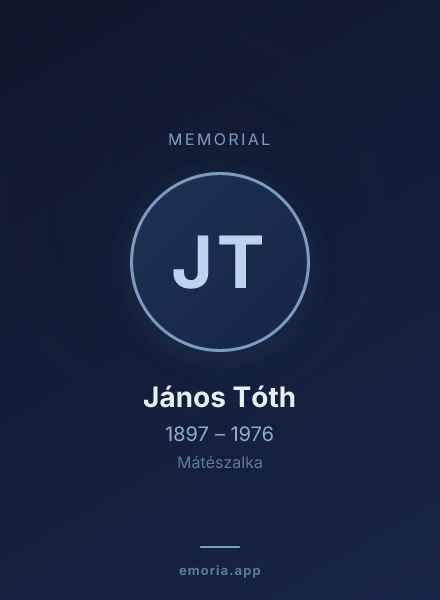 Memorial portrait of János Tóth