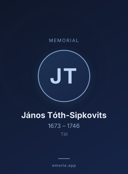 Memorial portrait of János Tóth-Sipkovits