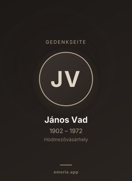 Gedenkportrait von János Vad