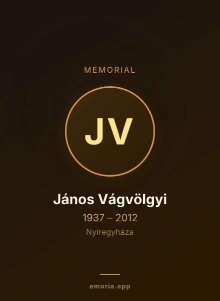 Memorial portrait of János Vágvölgyi