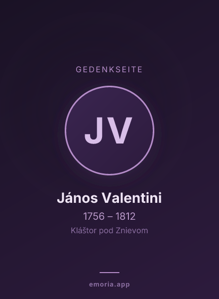 Gedenkportrait von János Valentini