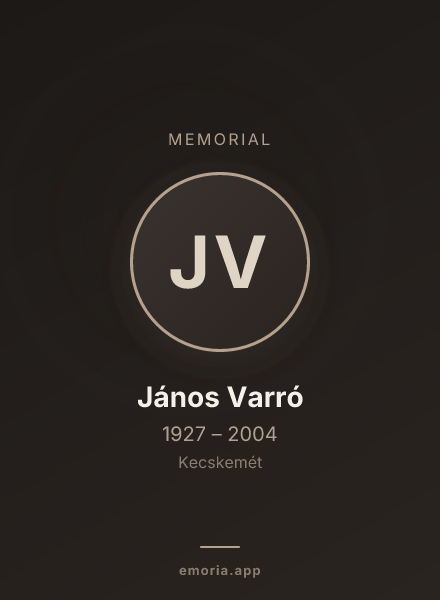 Memorial portrait of János Varró