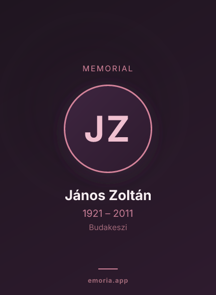 Memorial portrait of János Zoltán