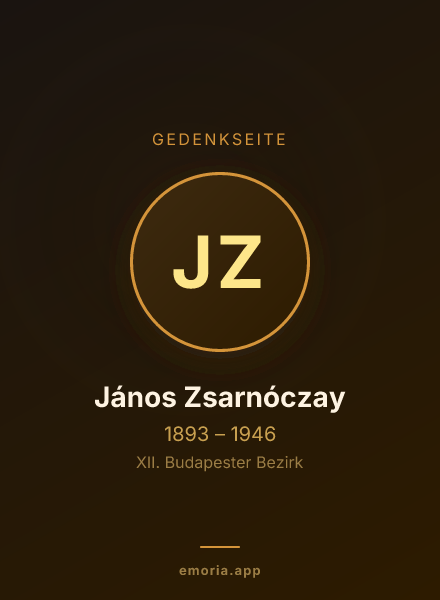 Gedenkportrait von János Zsarnóczay