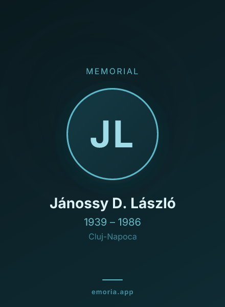 Memorial portrait of Jánossy D. László