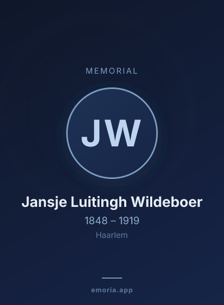 Memorial portrait of Jansje Luitingh Wildeboer