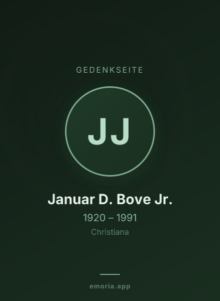 Gedenkportrait von Januar D. Bove Jr.