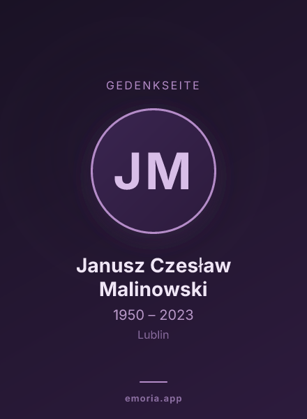 Gedenkportrait von Janusz Czesław Malinowski