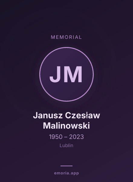 Memorial portrait of Janusz Czesław Malinowski