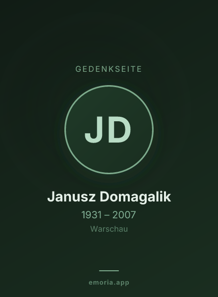 Gedenkportrait von Janusz Domagalik