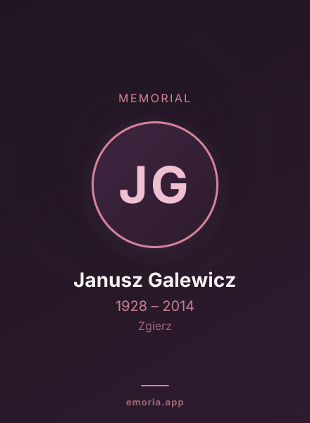 Memorial portrait of Janusz Galewicz
